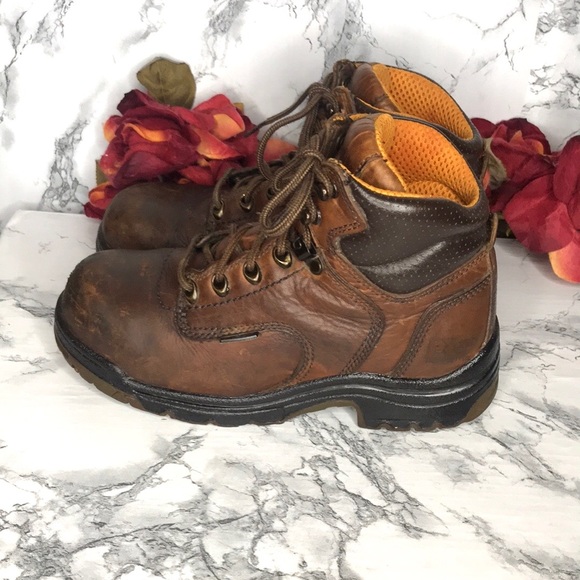Timberland Pro Titan Brown Steel Toe Lace Up Leather Titan Safety Work Boots